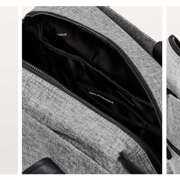 Lululemon Go Getter Bag Heathered Black 26L Gym Tote Laptop Pocket - Picture 10 of 12